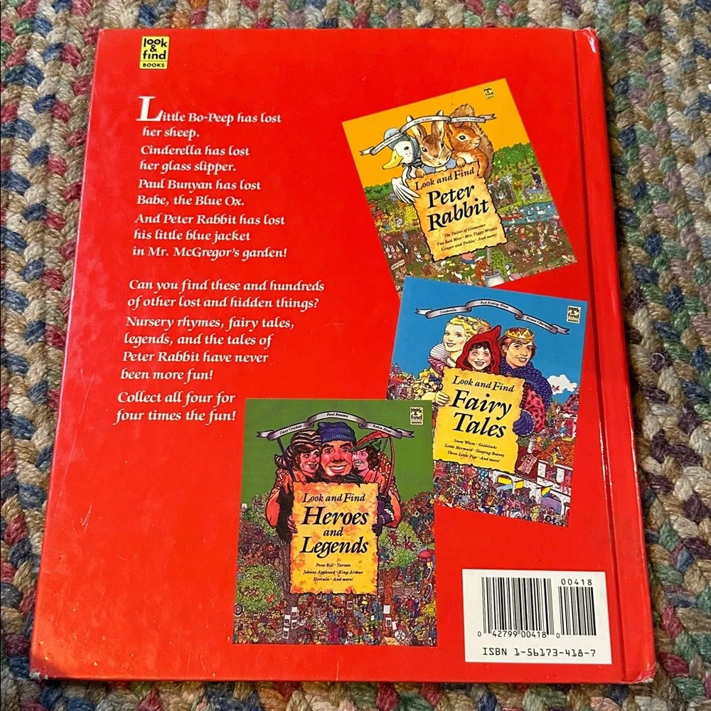 Vintage 1992 Look and Find Mother Goose Nursery Rhyme Hardcover Book